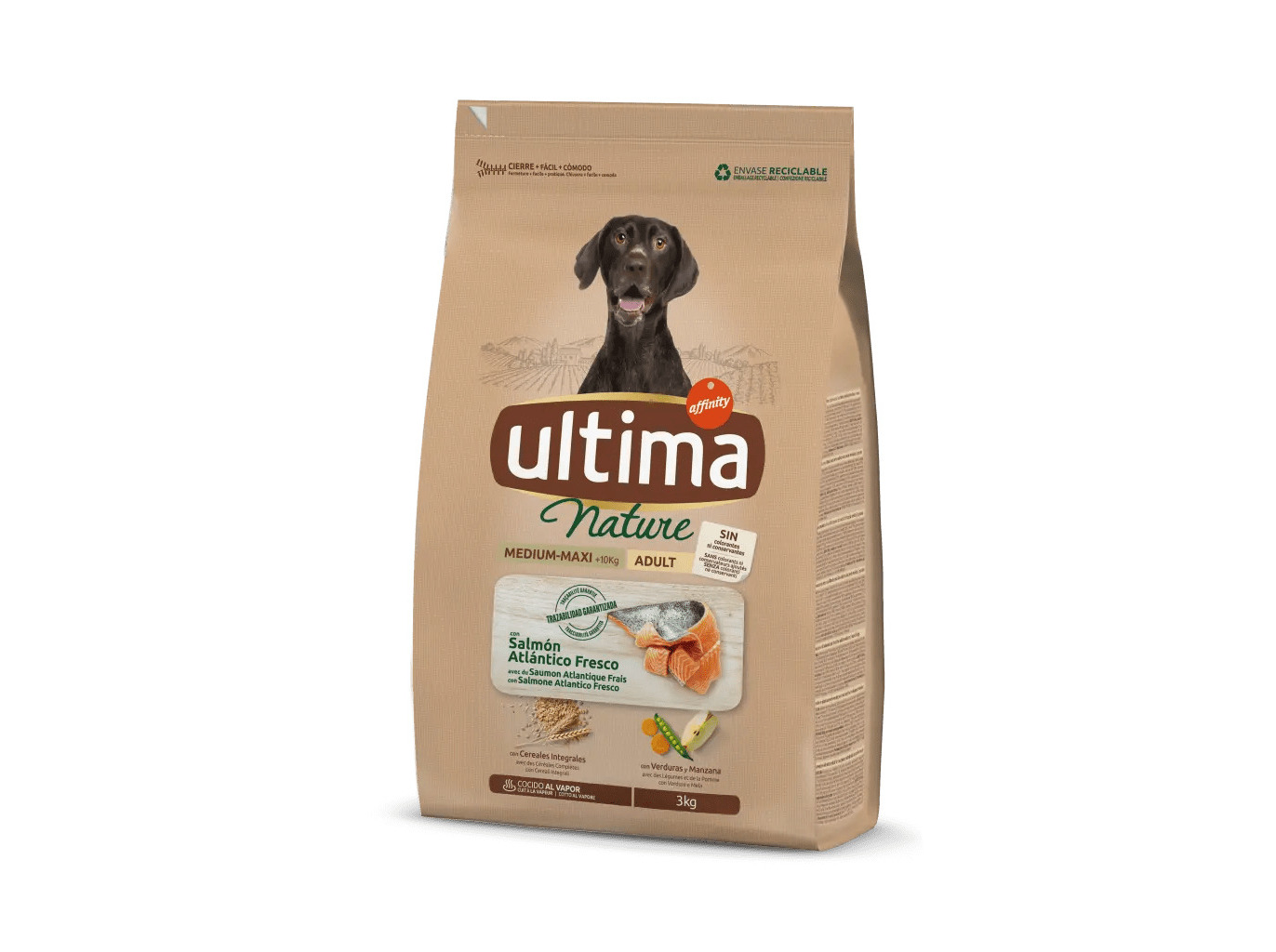 RAÇÃO PARA CÃO ULTIMA NATURE SALMÃO 3KG