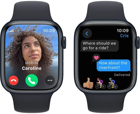 Apple Watch Series 9 GPS   Cellular 45mm Midnight Aluminium Case with Midnight Sport Band - M/L