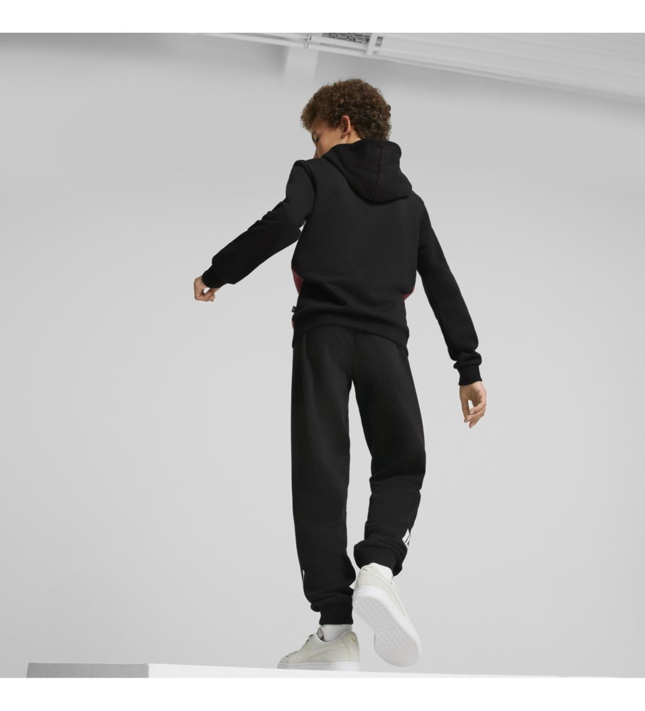 Moletom com capuz Puma Essential Colorblock, preto e vermelho