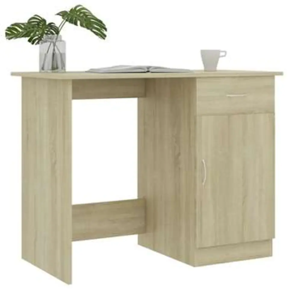 vidaXL - Bureau - Bruin - Bewerkt hout