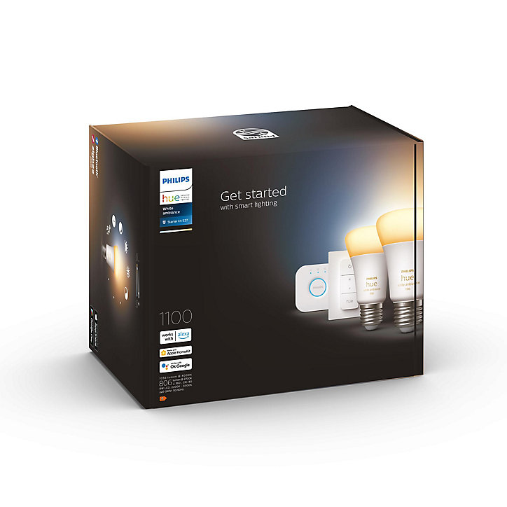 Ampoule connectées dimmable Bluetooth Philips Hue IP20 A60 E27 1100lm 11W blanc