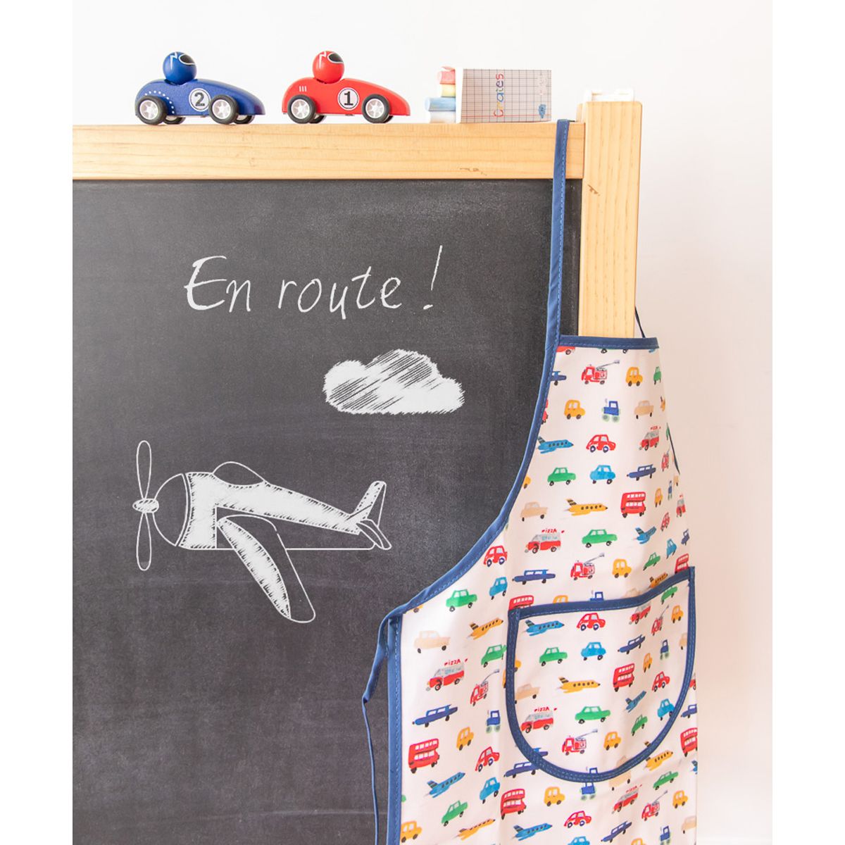 Tablier de cuisine imprimé véhicules Petit toi