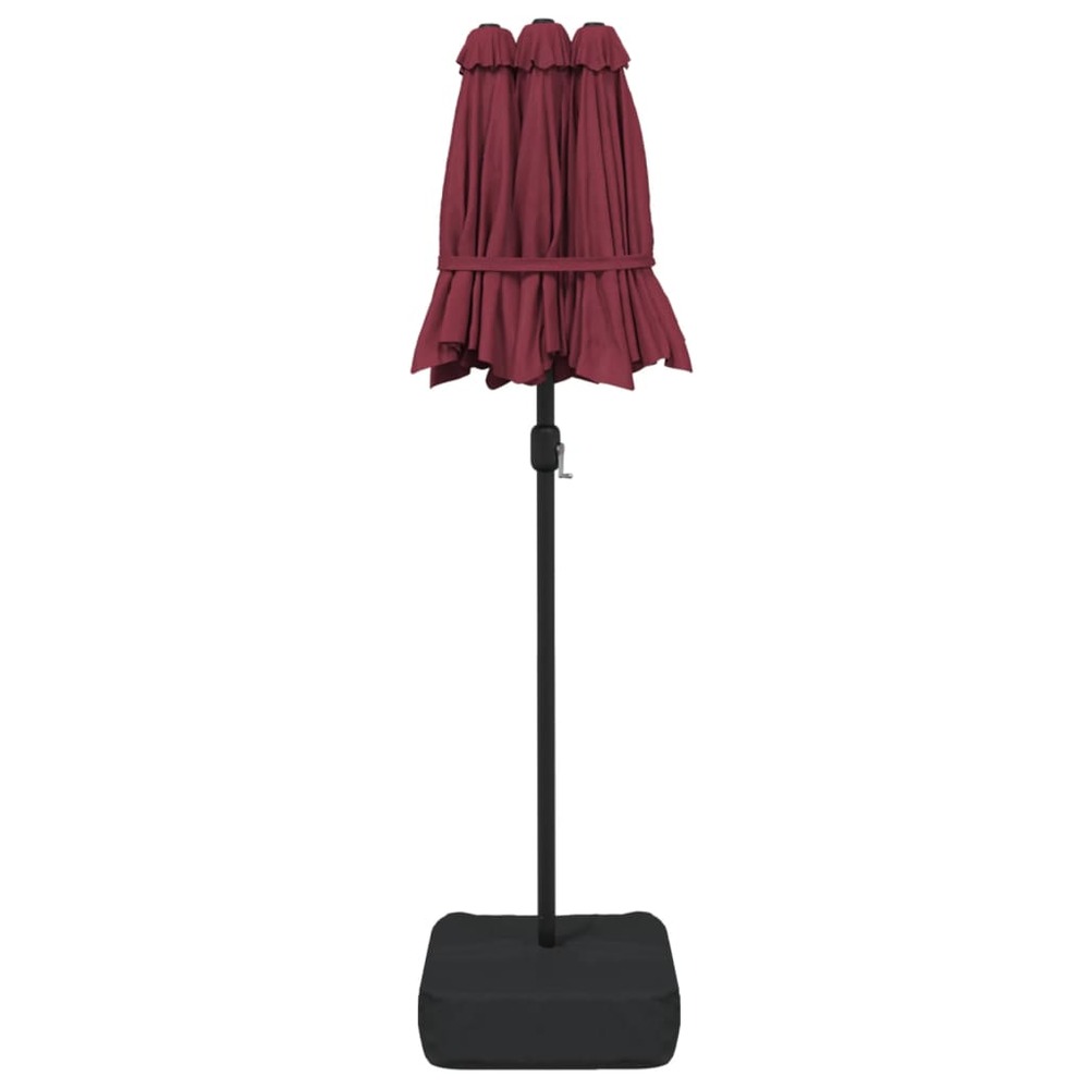 Parasol à double tête rouge bordeaux 316x240 cm