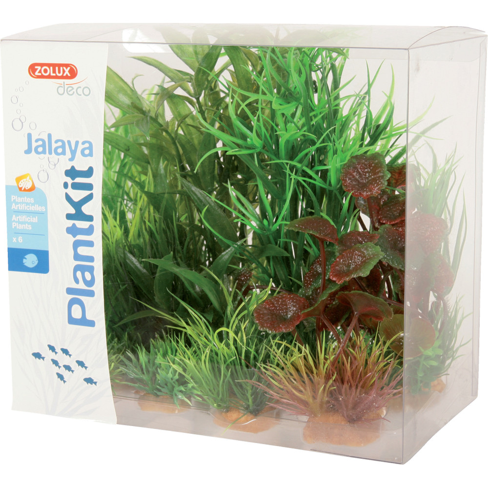 Jalaya n°2 plantes artificielles 6 pieces h 18 cm plantkit décoration d'aq