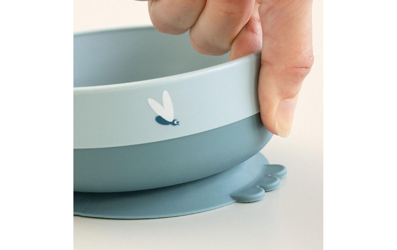 Kindergeschirrset Foodie first meal Elphee BlauFirst-Meal Set mit Saugfuss