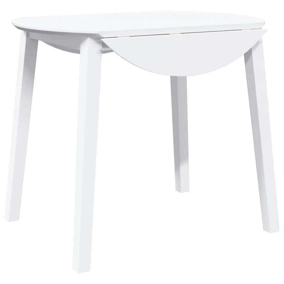 vidaXL Eettafel - Inklapbare tafel - Wit - Massief rubberhout - 90x90x55 cm