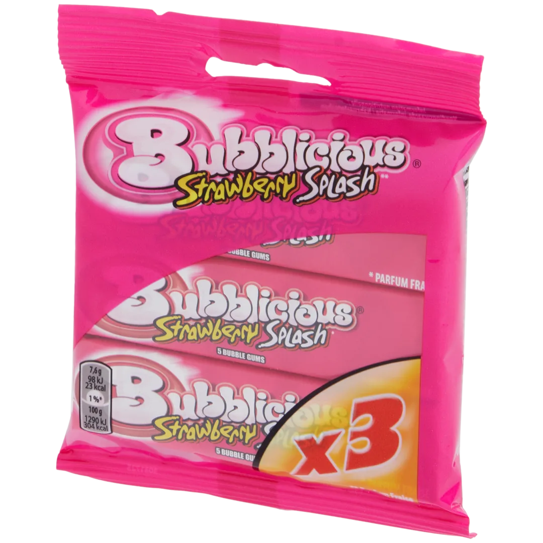 Bubblicious kauwgom Strawberry Splash 3-pack