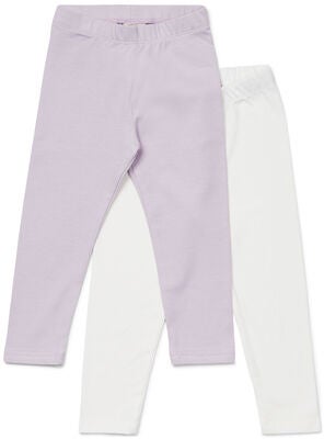 Petite Chérie Atelier Arielle Leggings 2-pack, White/Lavender