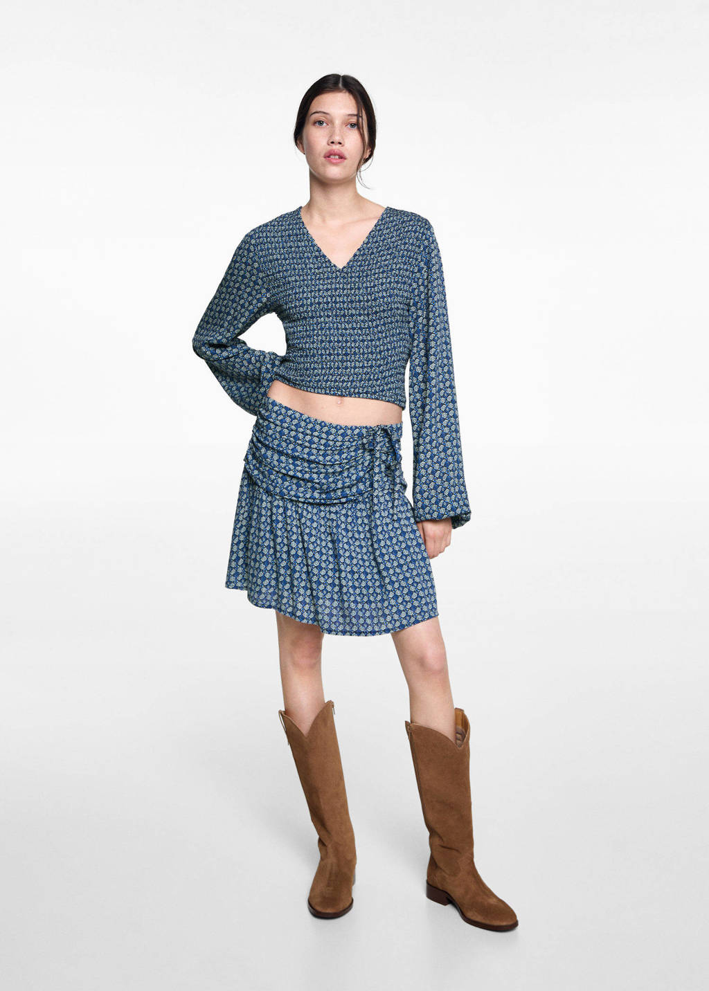 MANGO TEEN korte rok marine
