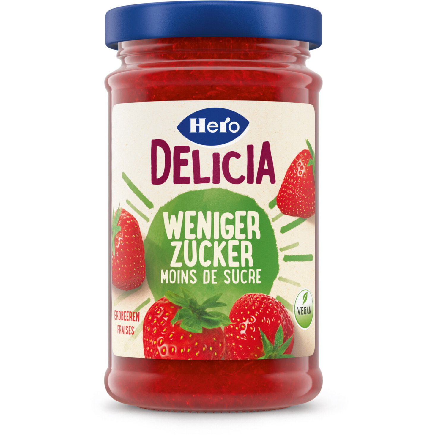 Hero Konfitüre Delicia Weniger Zucker Erdbeer