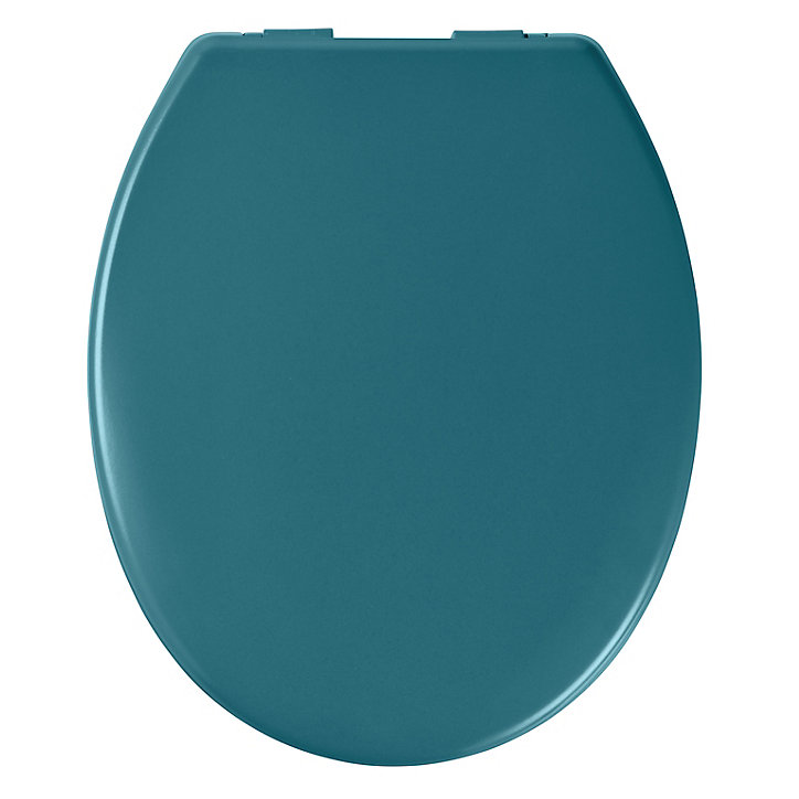 Abattant WC GoodHome Genoa coloris bleu en duraplast avec frein de chute