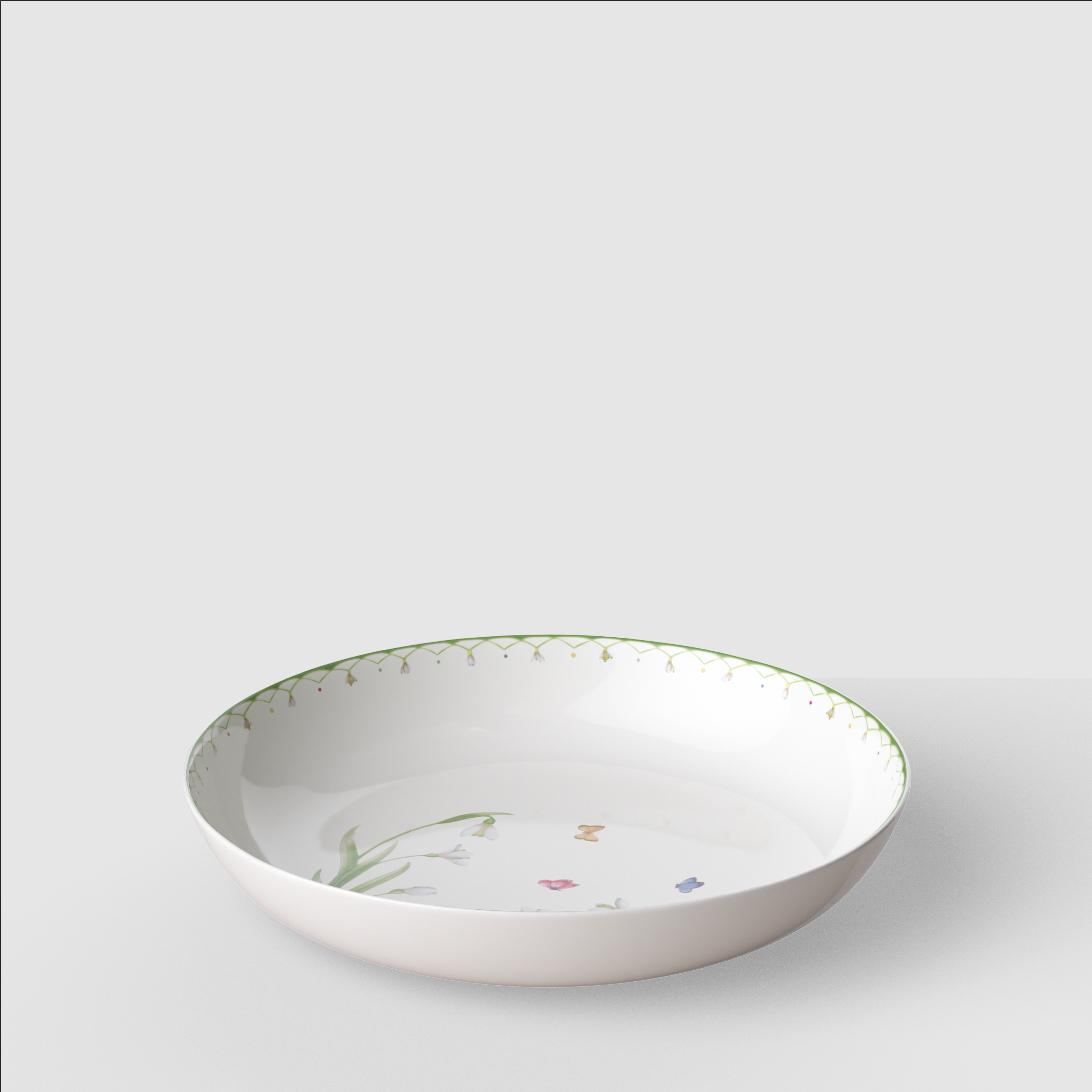 Colourful Spring Salad serving bowl Green, 115 oz, Premium Porcelain
