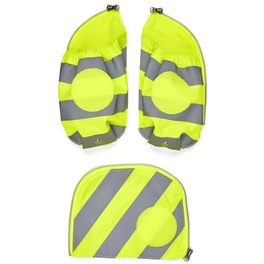 Ergobag Zubehör PackCuboCubo Light - Seitentaschen Zip-Set mit Reflektorstreifen gelb
