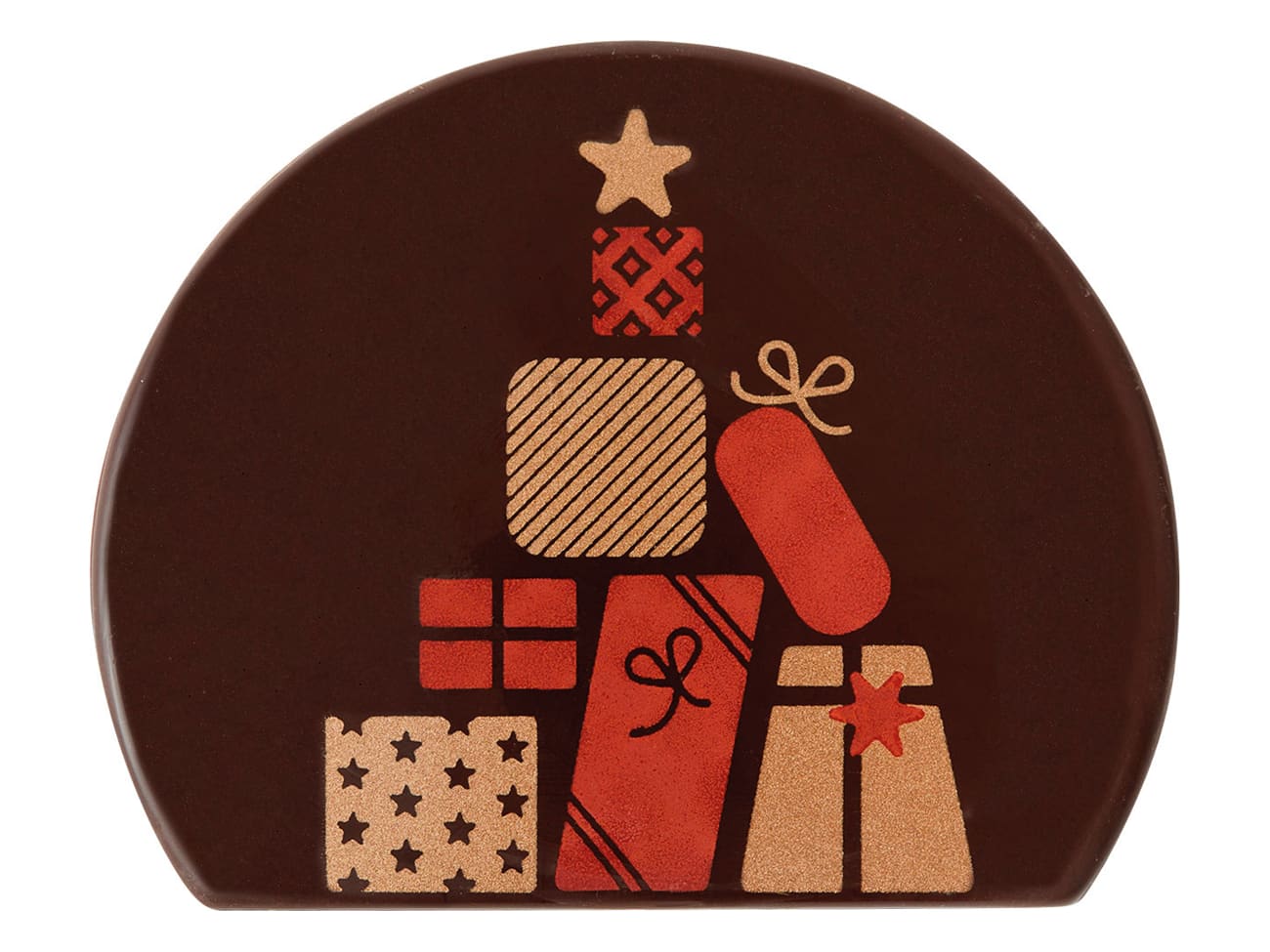 Moule pour embout de bûche - décor paquets cadeau - Florensuc