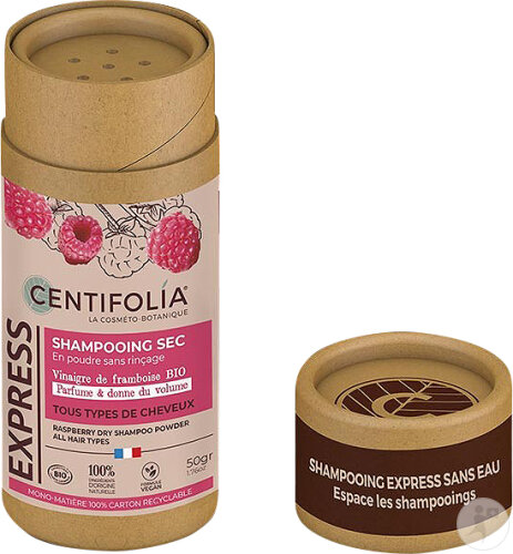 Centifolia Express Shampoing Sec Sans Rinçage Vinaigre De Framboise Bio Tous Types De Cheveux 50g