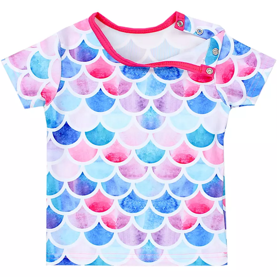 Aquarti Baby Mädchen Zweiteiler Badeanzug Bade-Set Bade T-Shirt Badehose dunkelrosa