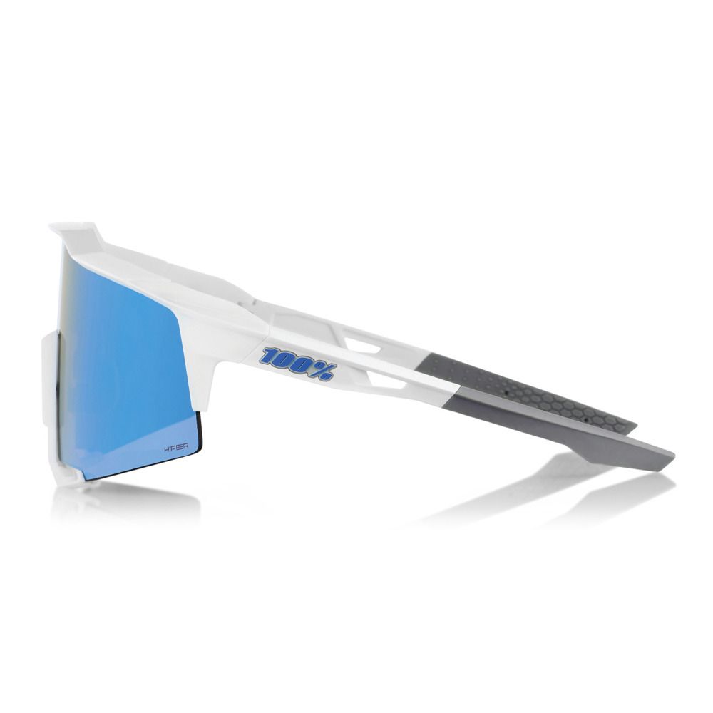 100 percent SPEEDCRAFT - Lunettes de soleil matte white/hiper blue multilayer mirror