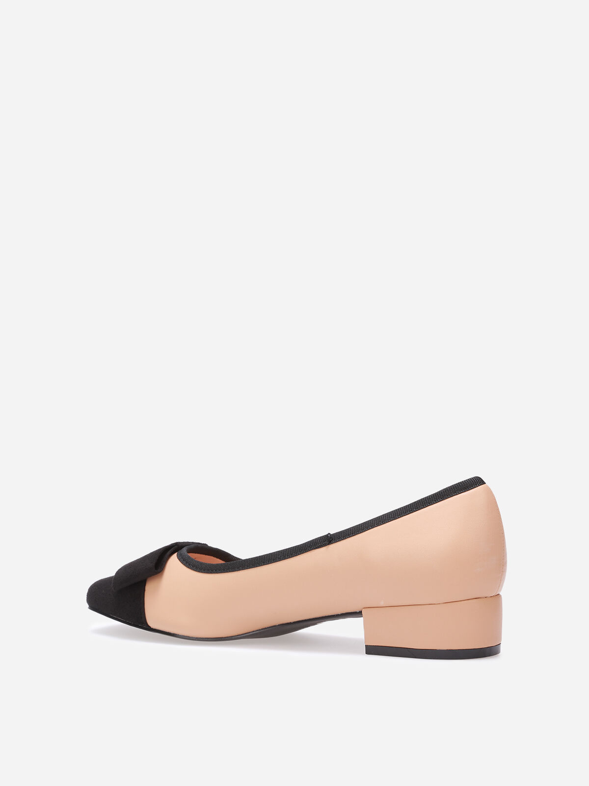 Ballerines à bout carré et nœud grandes tailles- Beige