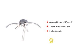 JUST LIGHT LED Deckenlampe VALERIE 40 cm stahlfarbig