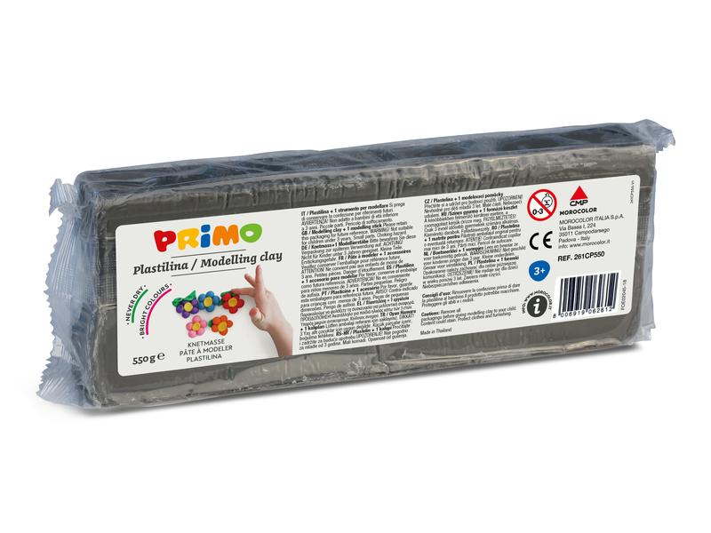 Primo Knetmasse 550 g, Grau Knetblock perfekt um Formen zu gestalten