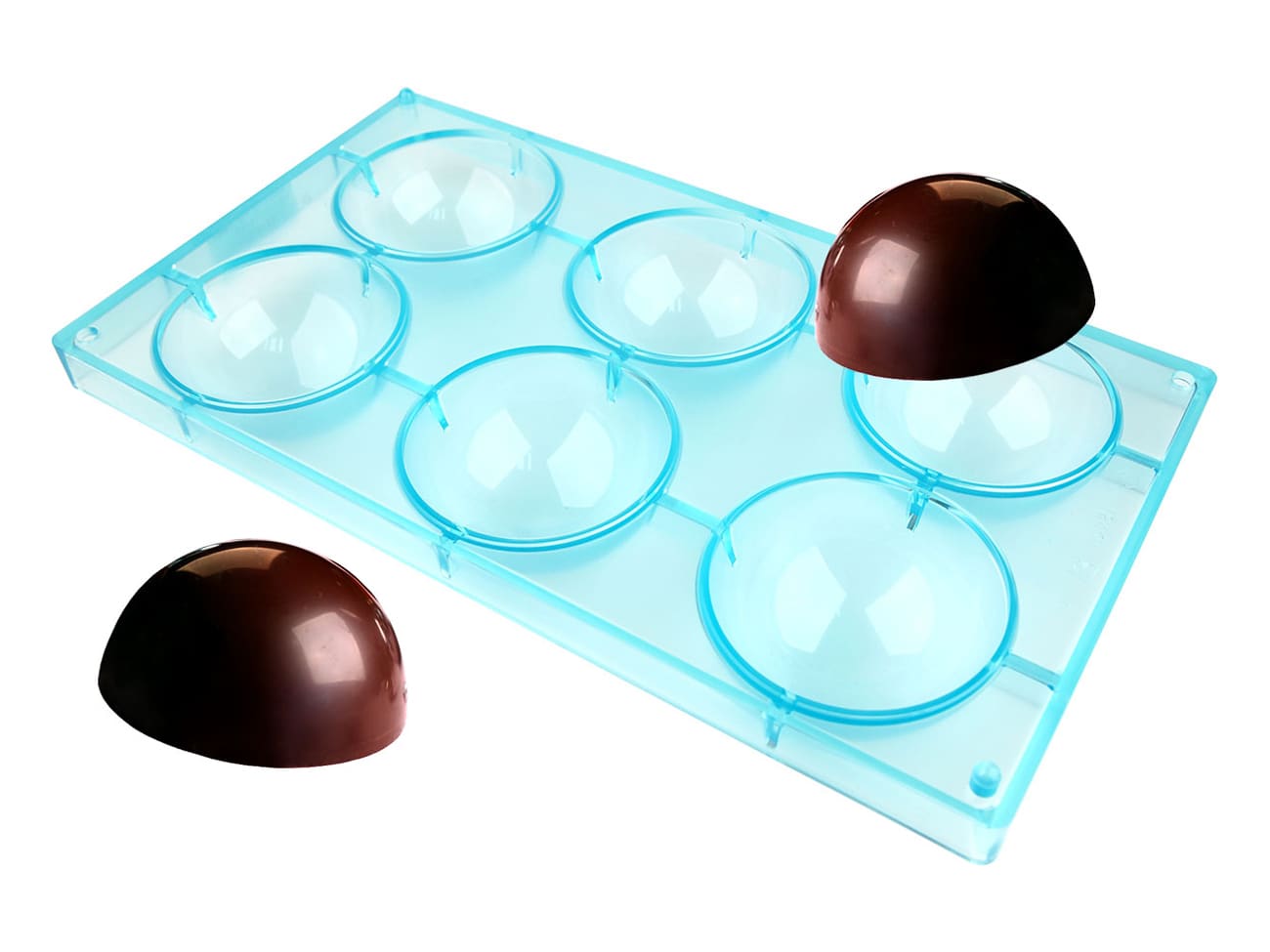Moule chocolat - 6 demi-sphères Ø 9,2 cm - 38 x 21 cm