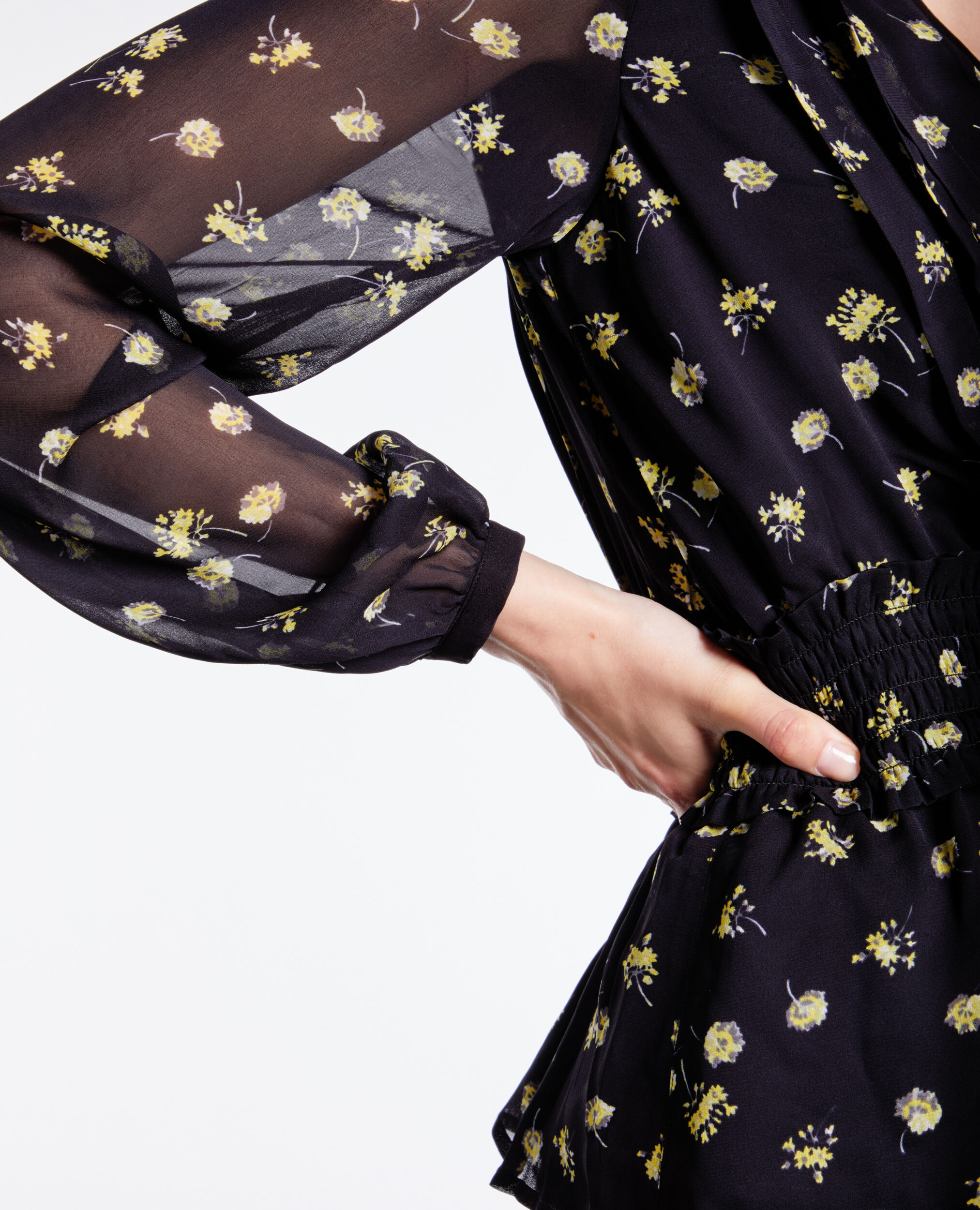 Top imprimé avec smocks