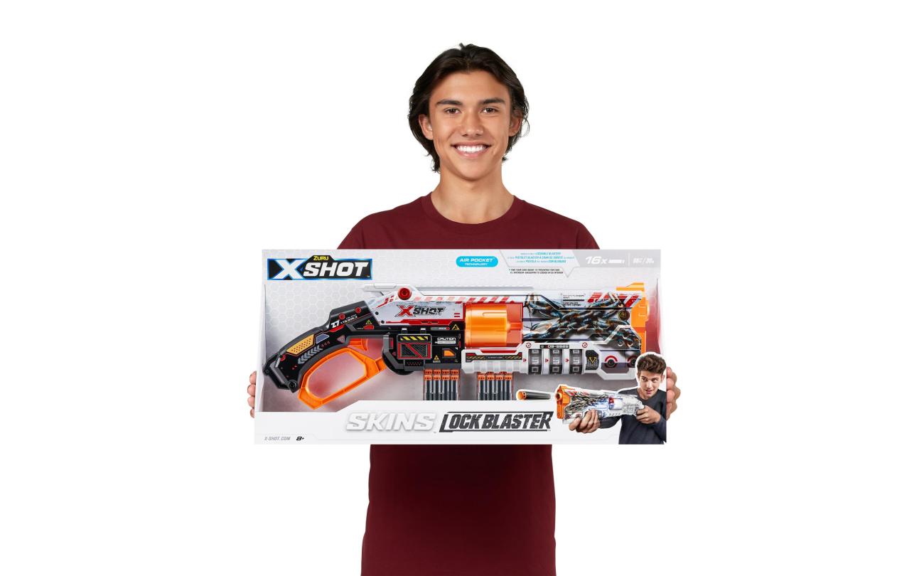 X-shot Skins Lock Blaster met 16 darts