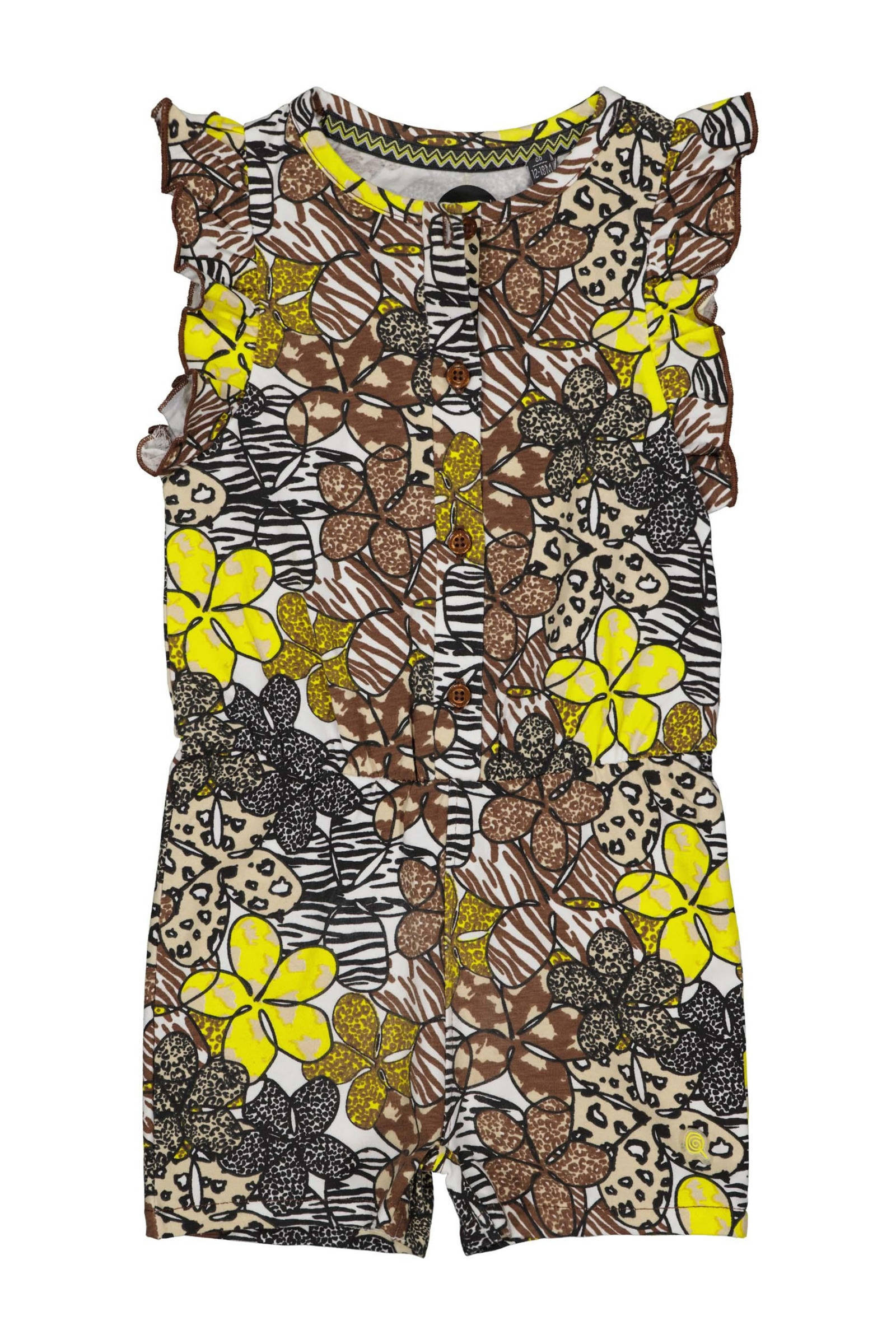 Quapi gebloemde playsuit Naomi zand/geel