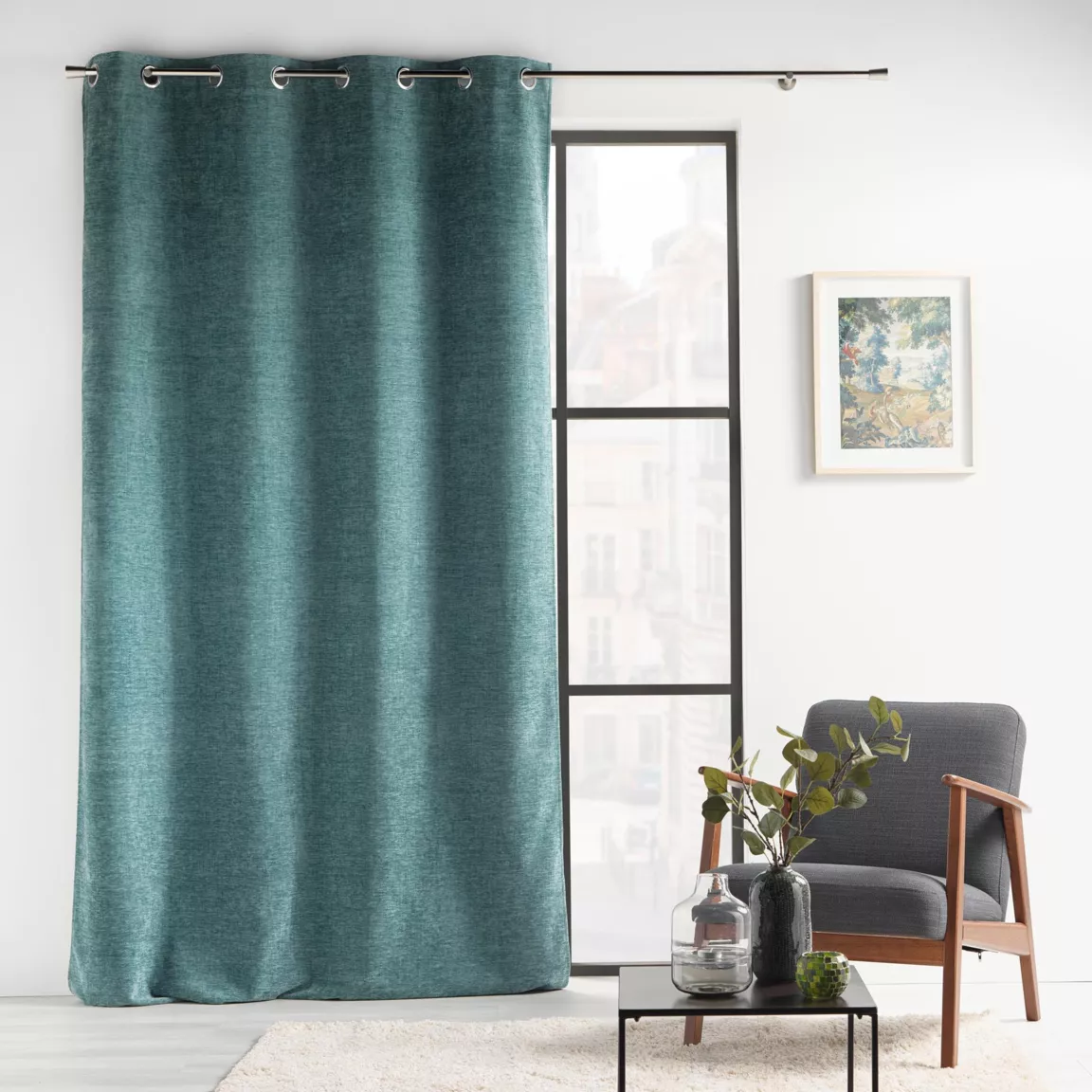 Rideau œillets velours (140 x 260 cm) Verra Vert sauge