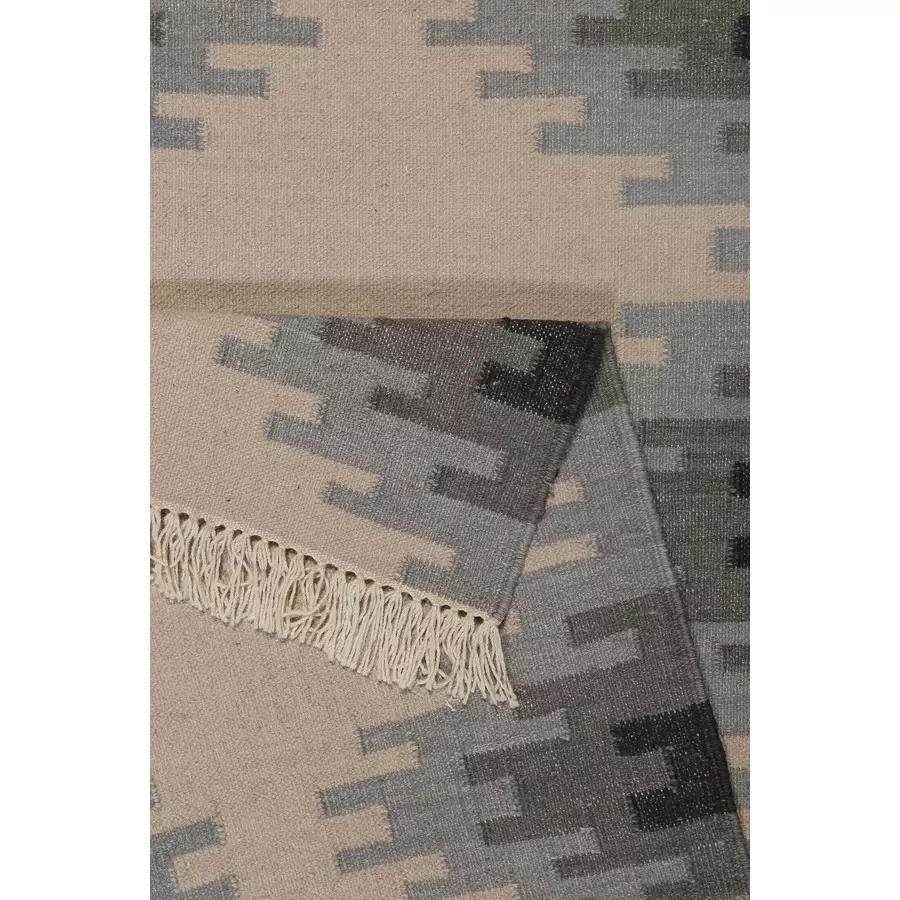 Green Looop Handweb-Teppich Belle blau