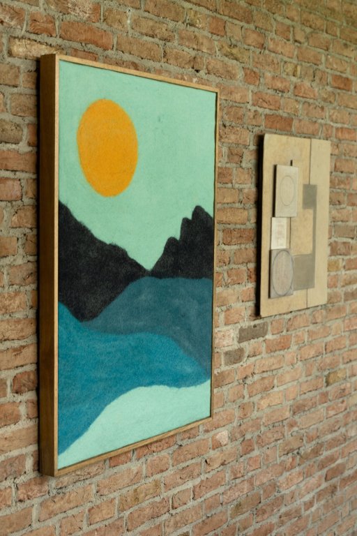 Dutchbone Gandhi schilderij wolvilt 70x100