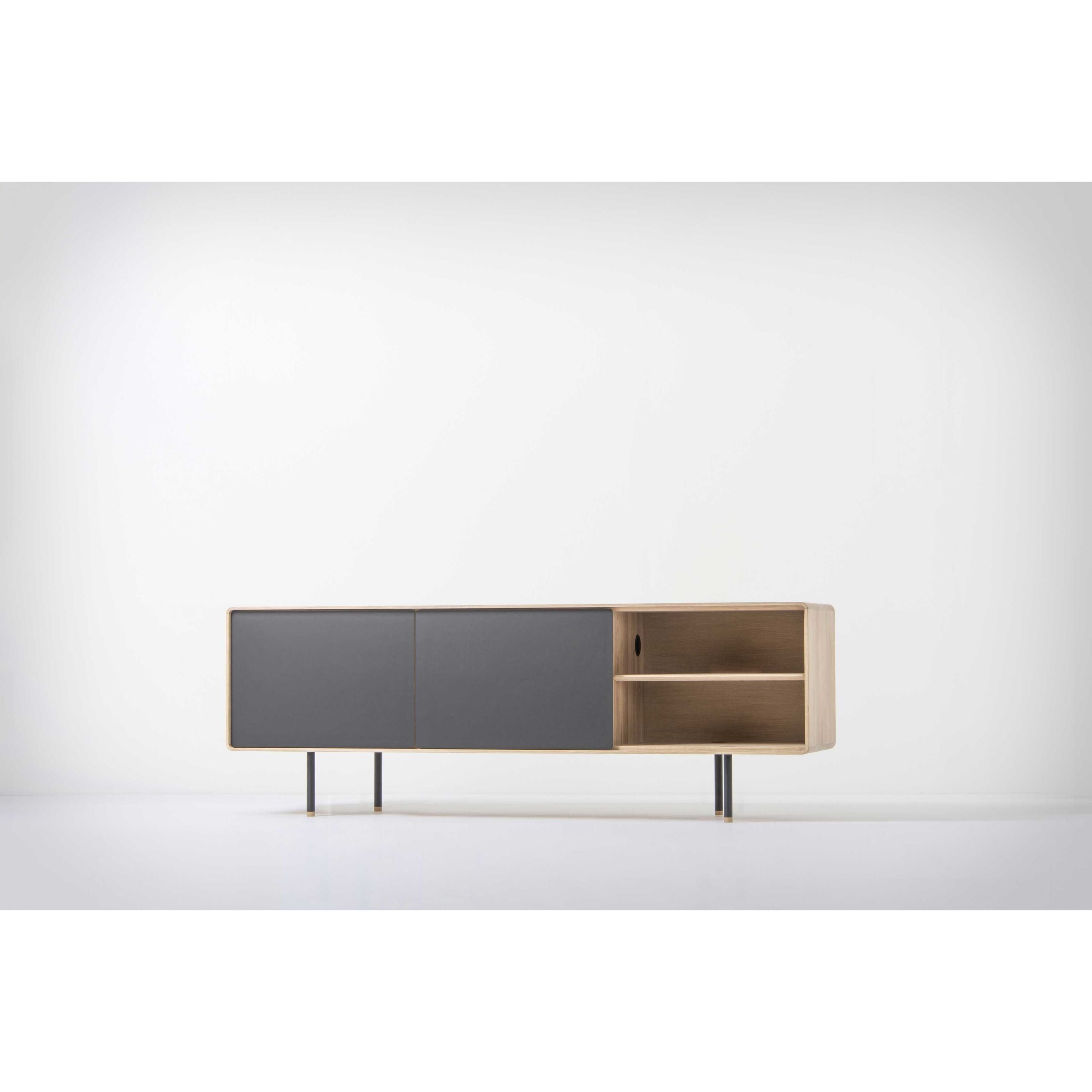 Fina dressoir tv-meubel 180x45 whitewash|zwart