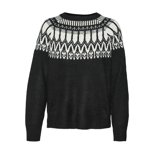 Vero Moda Simone Nordic Striktrøje, Black, XL