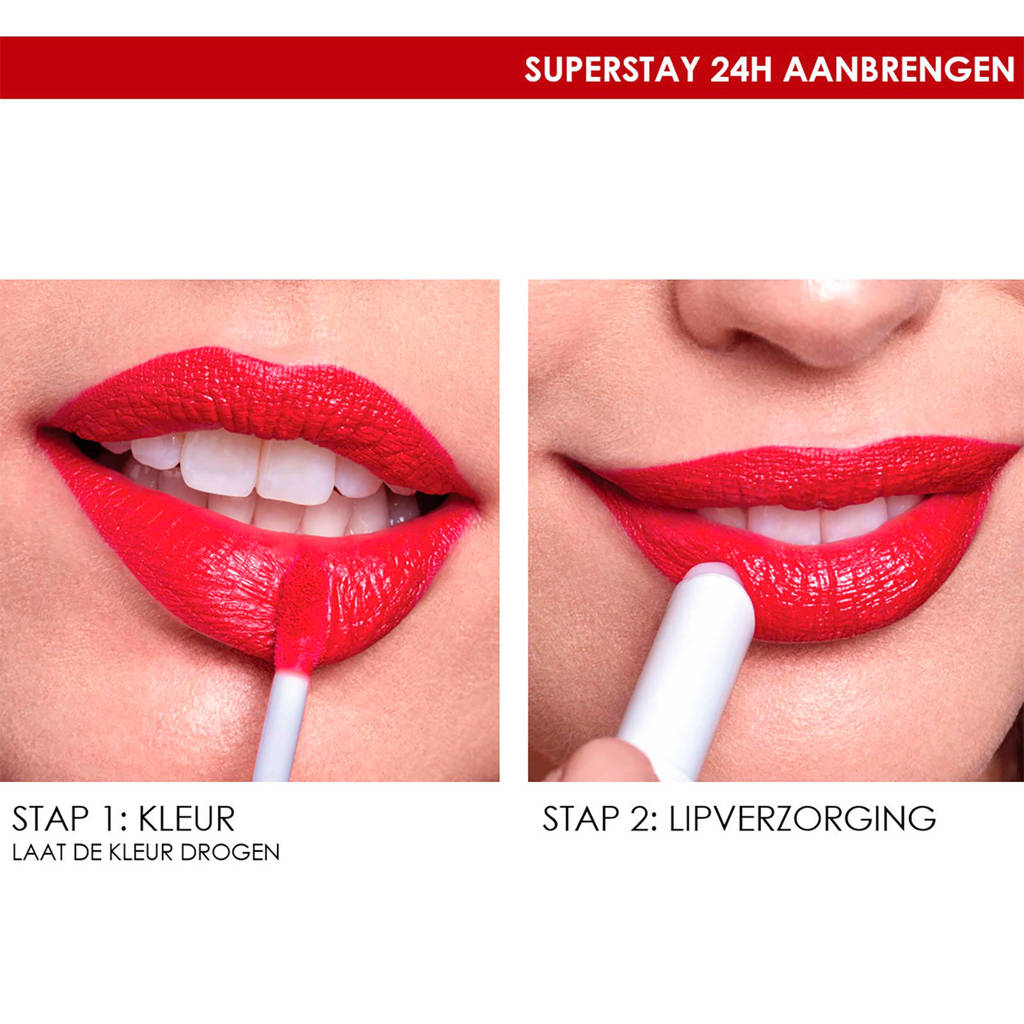 Blijft de hele dag perfect!SuperStay 24HRS lippenstift - 444 Cosmic Coral