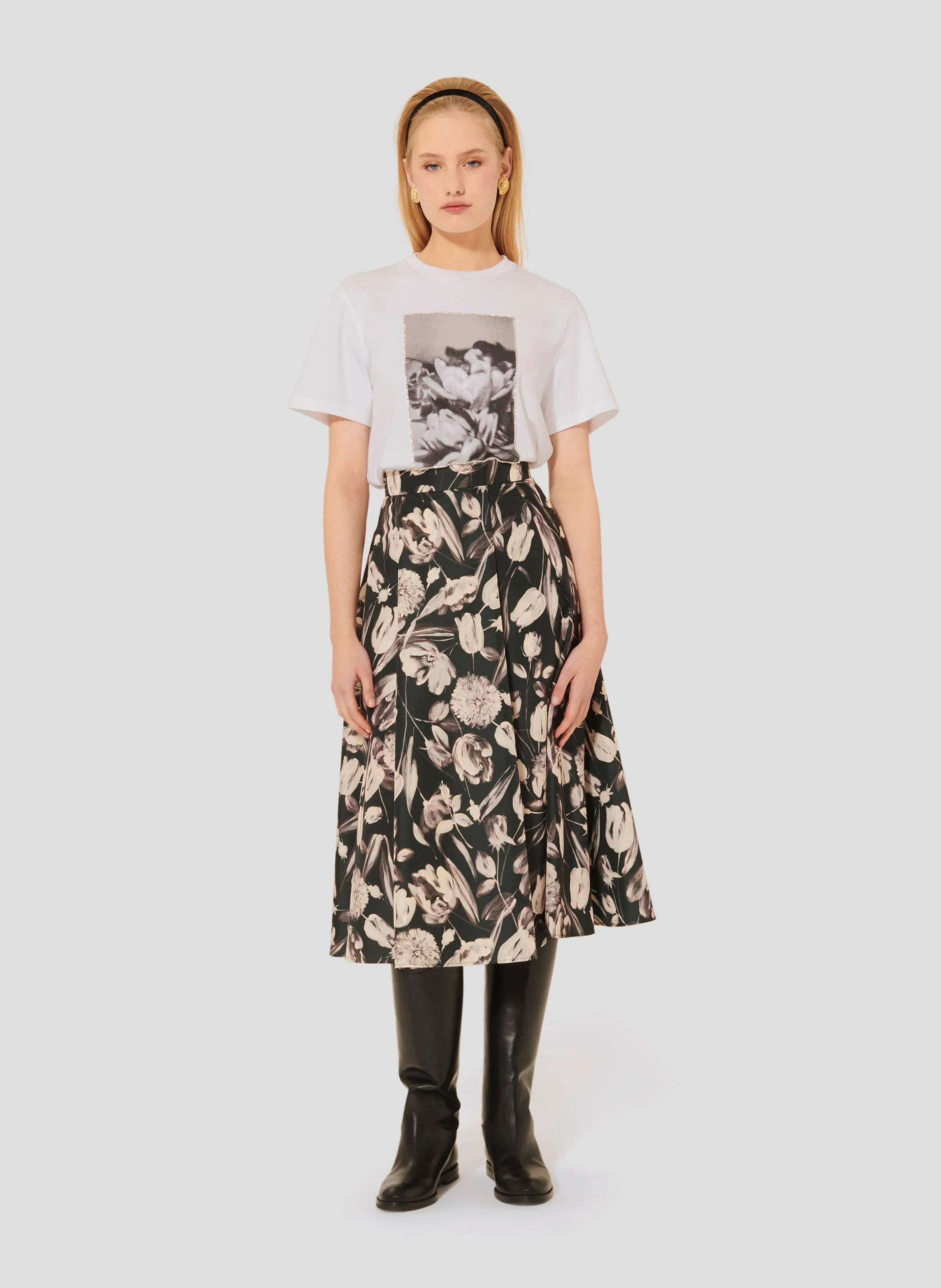 TARATULIP - Tee-shirt droit imprimé en coton| Blanc