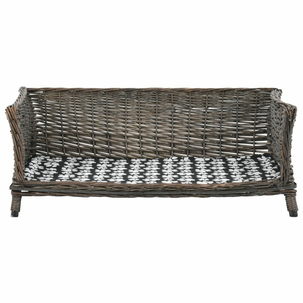 Panier pour chiens avec coussin 90 x 54 x 35 cm saule naturel gris
