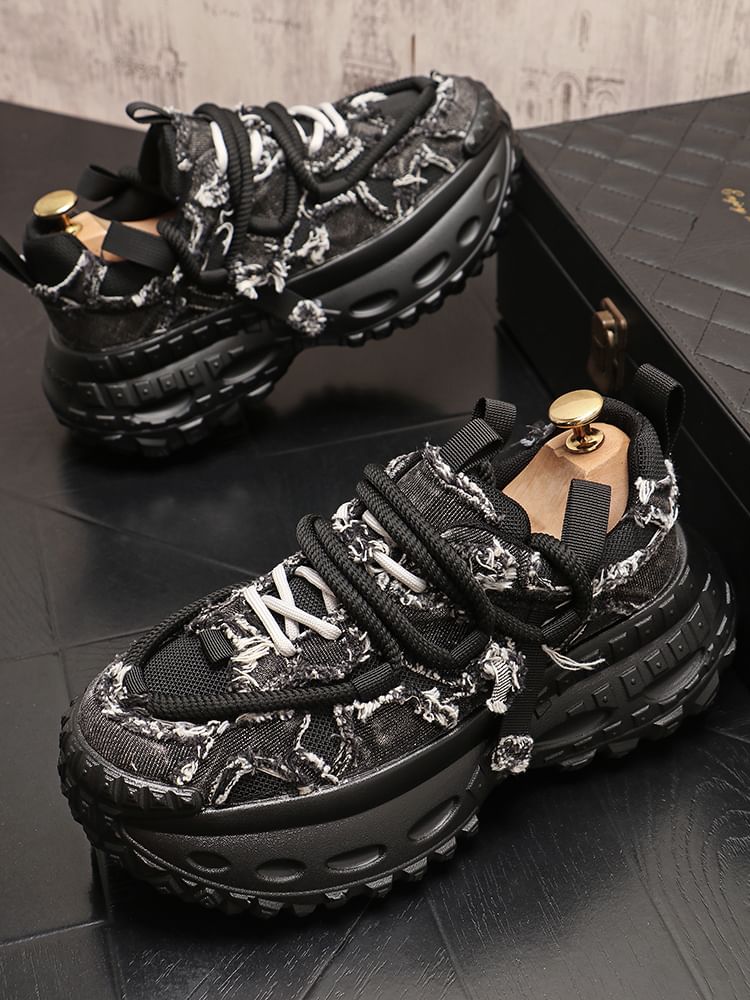 Mr Ozera - Platform Denim Veterschoenen