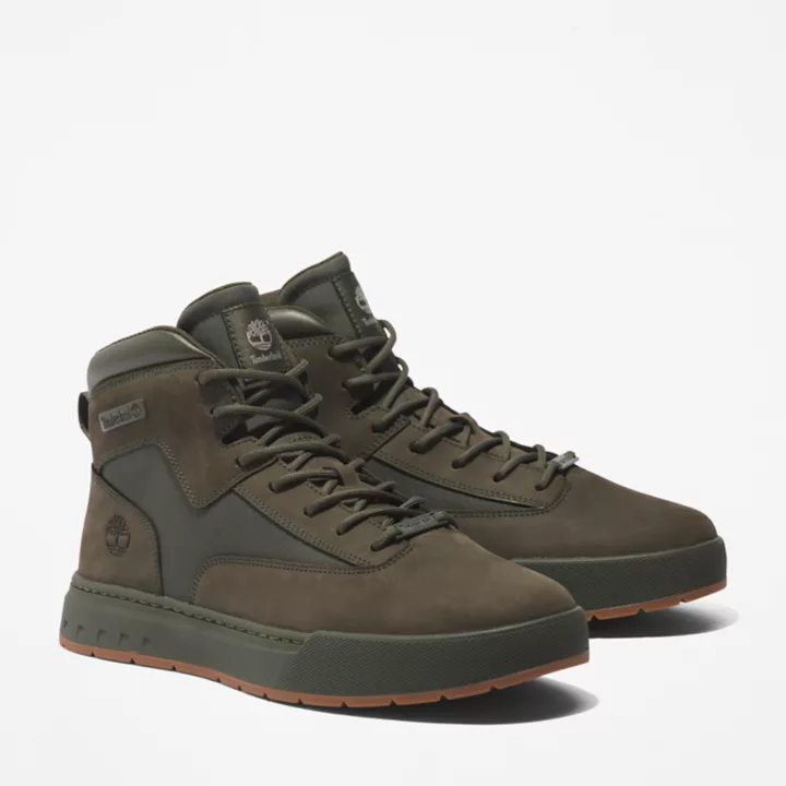 Chukka masculina L Street em tecido e couro na cor verde escuro.