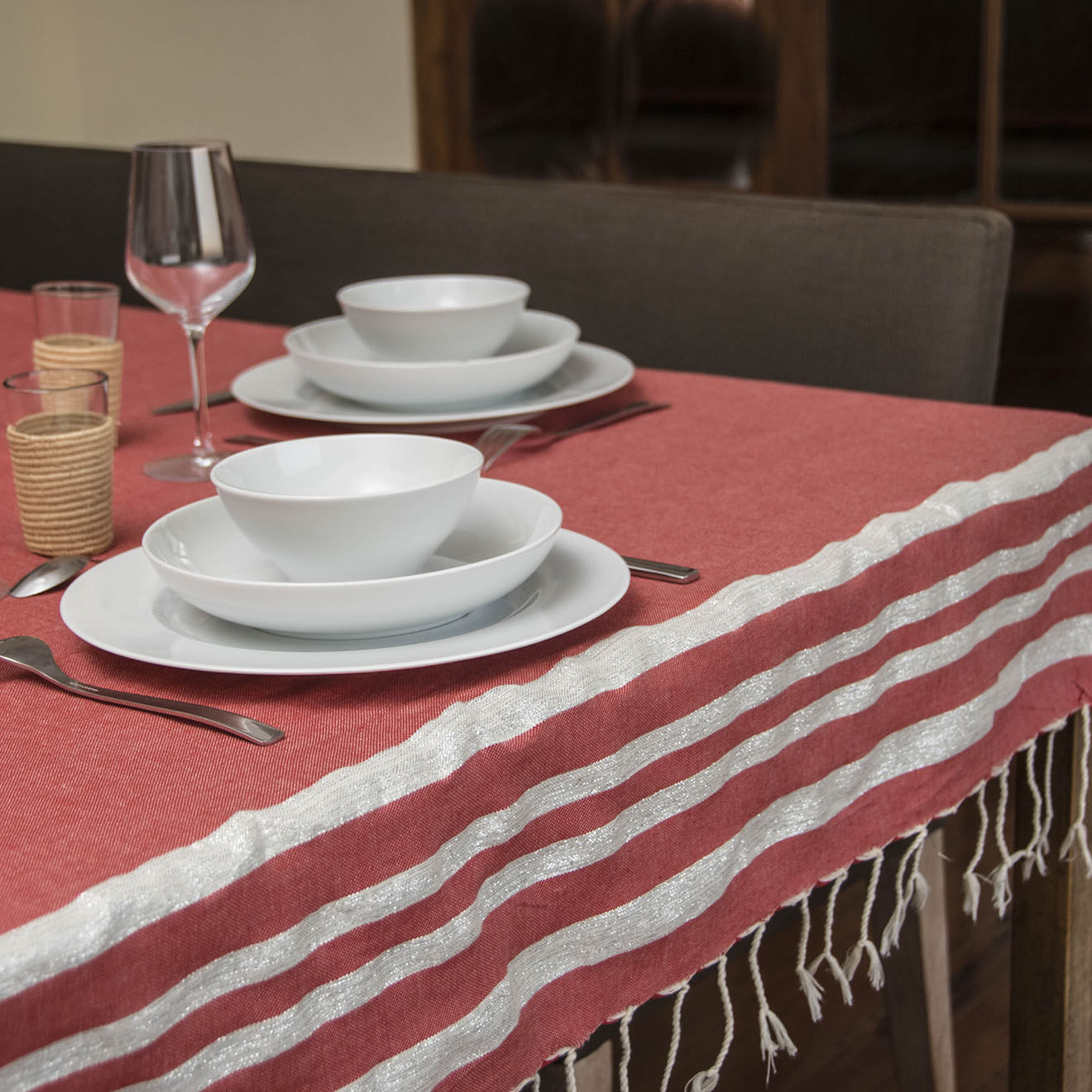 Febronie Nappe 100% Coton 200 g/m² Hamptons rouge