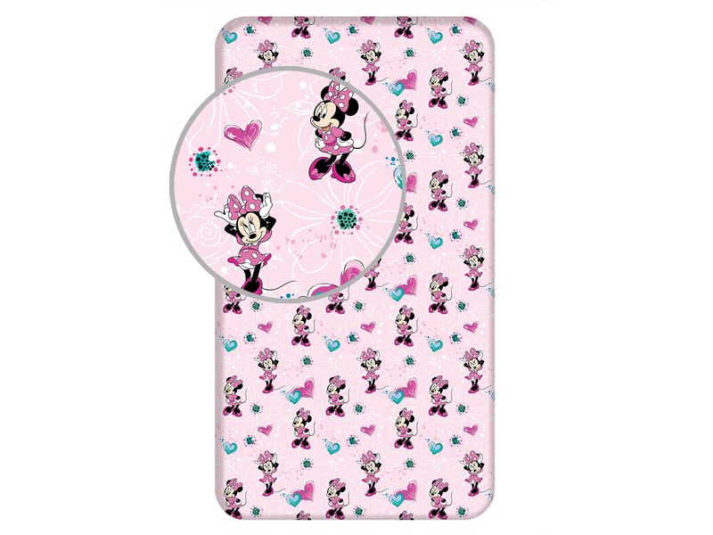 Jerry Fabrics Fix-Leintuch Minnie Flowers 90 x 200 cm Fitted Sheet für Kinder