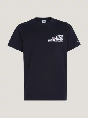 Camiseta com gola redonda e logo