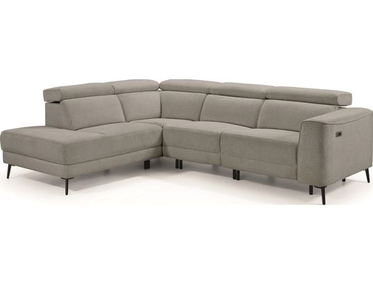 CONCEPT1 - Canapé tissu Mali 2 relax électrique gris angle gauche