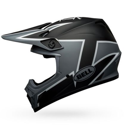 Casque cross Bell MX-9 MIPS TWITCH MATTE BLACK GREY WHITE 2023 - Gris