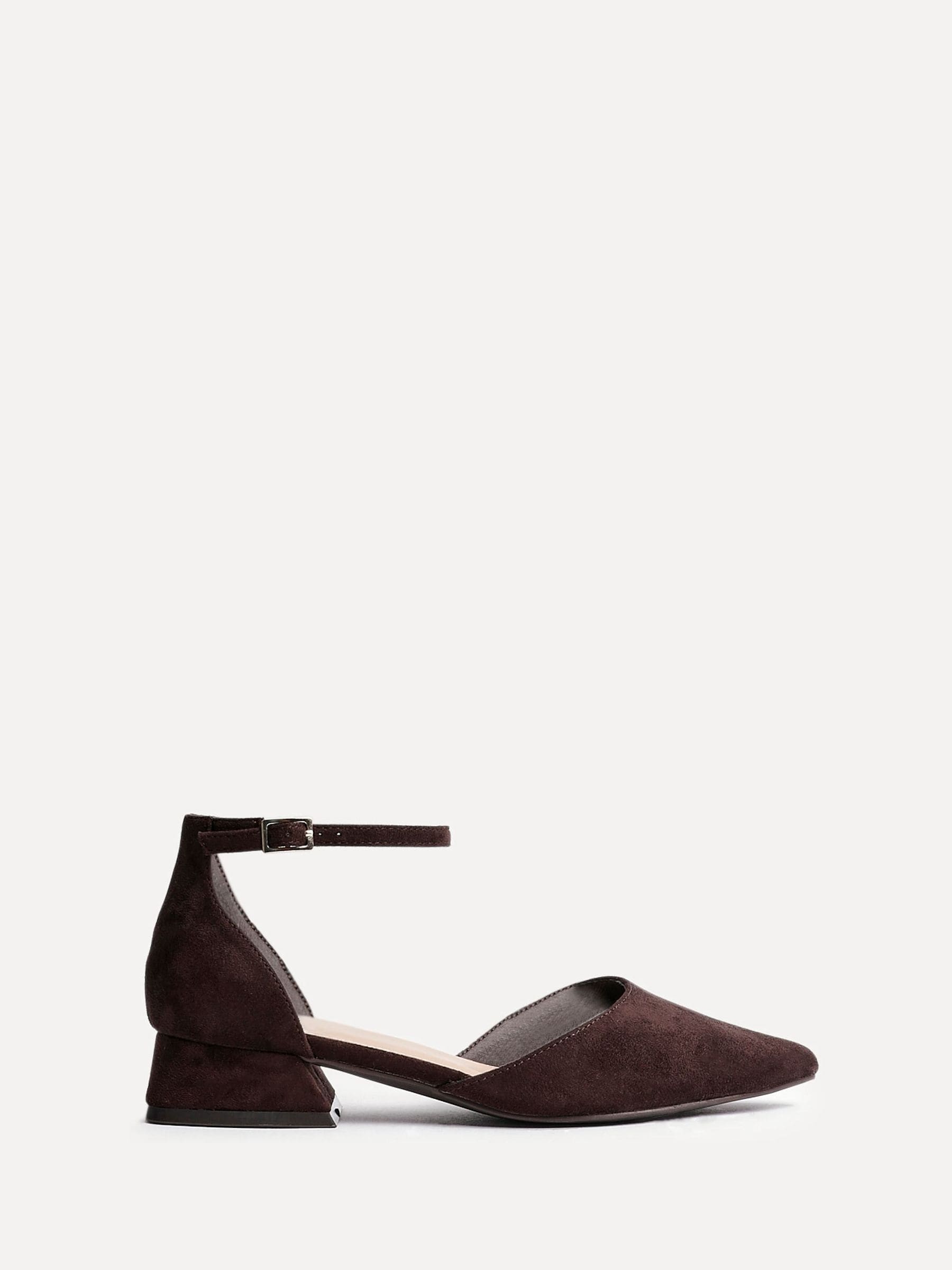 Bruin - Linzi Dolly pumps met lage blokhak en wijde pasvorm