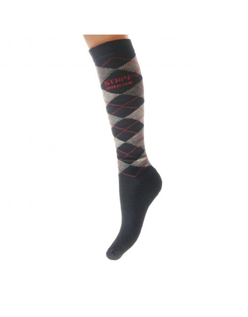 Stapp Horse Kniekous Horse Ruit Zwart - Ruiterkleding