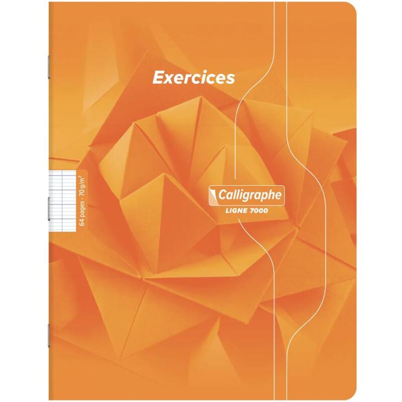 Cahier d'exercices mensuels piqué 7000 17x22 cm 64 pages grands carreaux 70 g - Assortis