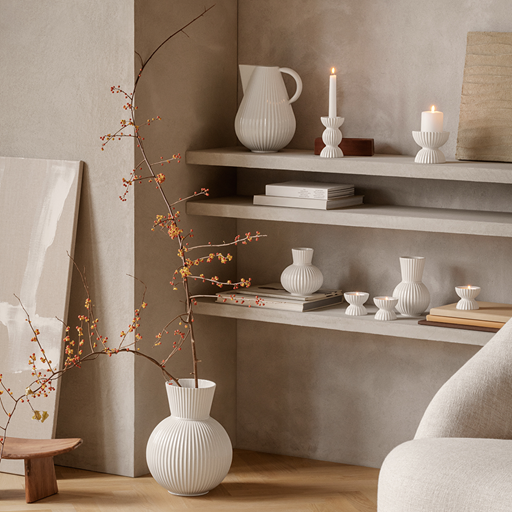 Lyngby Porcelæn Tura Kronelysestage, Hvid
