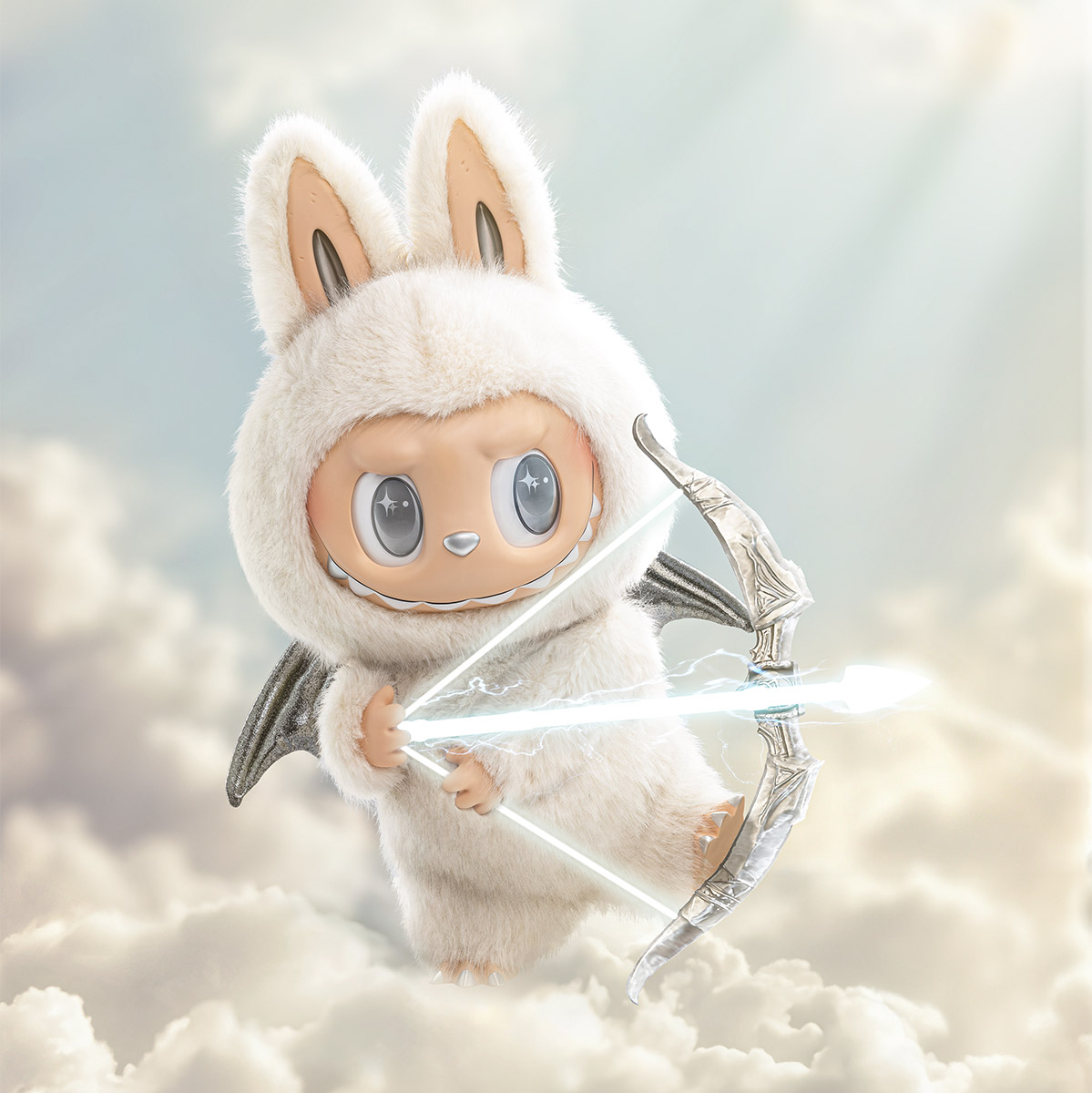 Pop Mart - (58cm) XXL Labubu The Monsters Monsterhäschen Vinyl Face Doll Sammel Plüschfigur - Angel in the Clouds