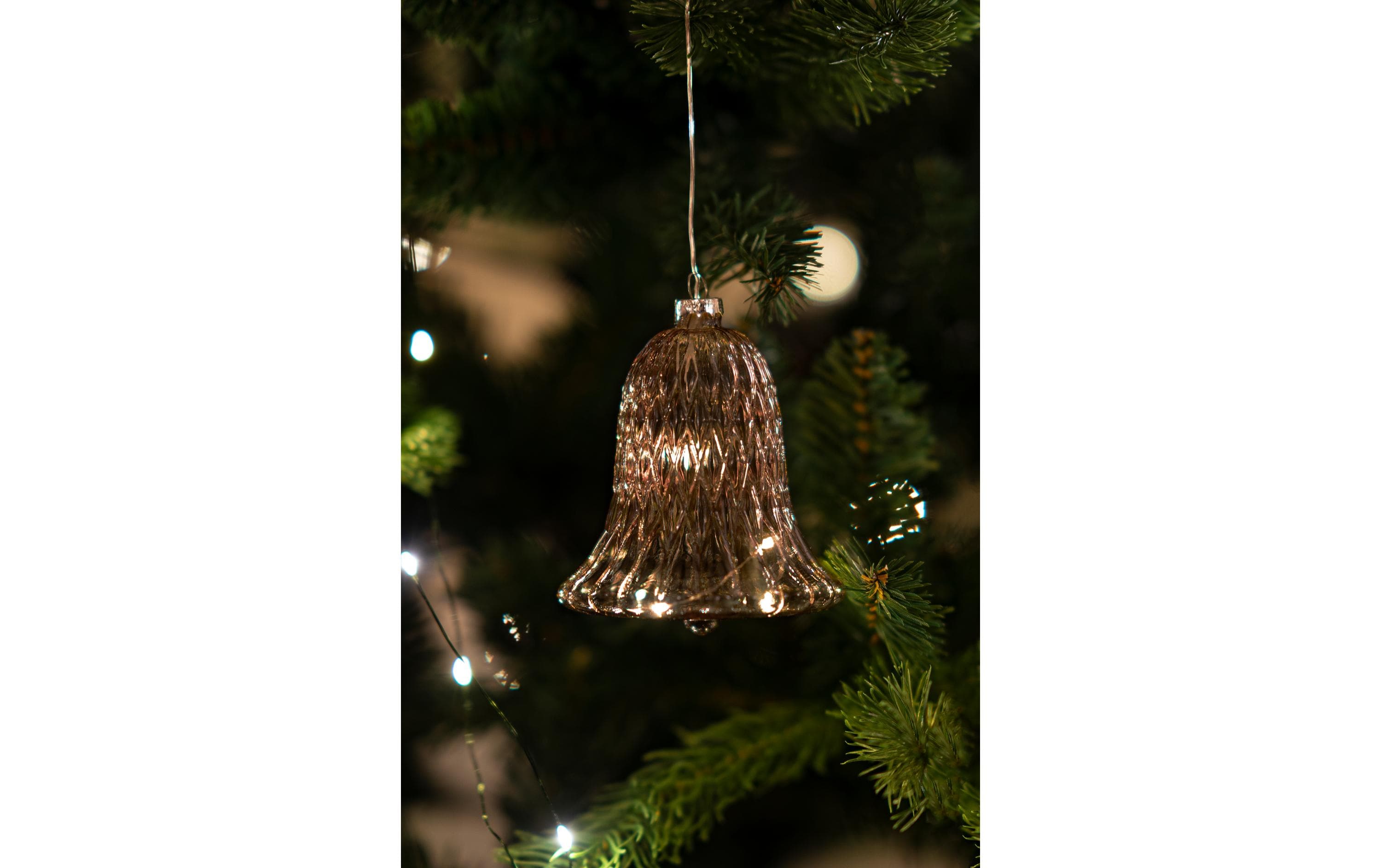Weihnachtskugel Luna Glocke, Ø 9 cm, BraunWeihnachtsglocke aus Glas