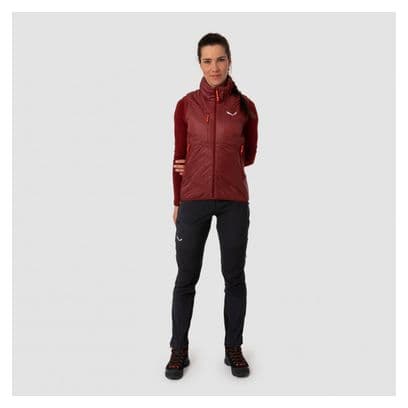 Doudoune Sans Manche Femme Salewa Ortles Hybrid TirolWool Responsive Rouge